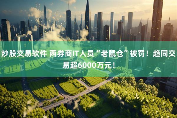 炒股交易软件 两券商IT人员“老鼠仓”被罚！趋同交易超6000万元！