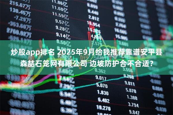 炒股app排名 2025年9月给我推荐靠谱安平县森喆石笼网有限公司 边坡防护合不合适？